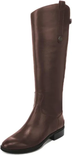 Miniatura 6 de YDN Botas planas elegantes hasta la rodilla para mujer, puntera cerrada, cremalleras traseras, tacones bajos, botas de equitación, zapatos