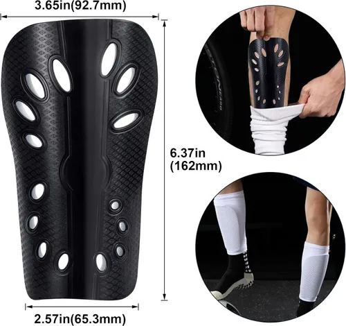 Miniatura 2 de ANCIRS 2 Pair Soccer Shin Guards for Youth, Breathable Shin Guard Sleeves for Football Games, Protective EVA Cushion for Youth Men & Women