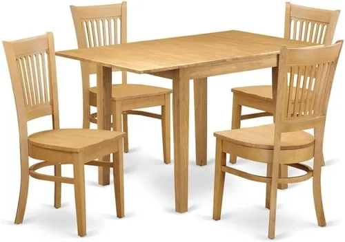 Miniatura 7 de East West Furniture NDVA3-LWH-C Juego de mesa y sillas de cocina de 3 piezas contiene una mesa de comedor rectangular con gotas y 2 sillas tapizadas