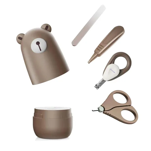 Juego de cortaúñas para bebés, juego de manicura y pedicura con estuche lindo. Set de regalo de aseo para bebés para recién nacidos, bebés y niños