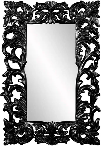 Miniatura 21 de Howard Elliott Chateau Rectangular Hanging Wall Mirror, Scroll Work Frame, Black, 31.5 x 42 Inch