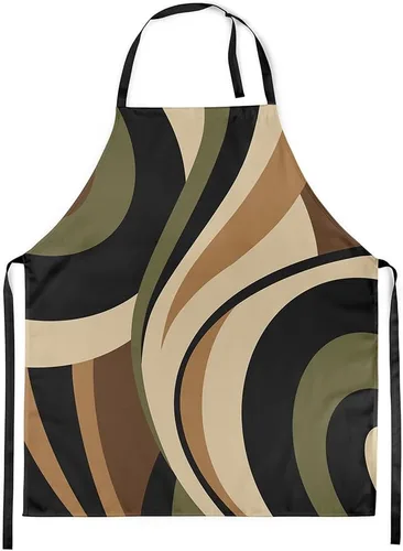 Miniatura 9 de Castle Fairy Delantal de cocina geométrico en espiral, moderno delantal impermeable con rayas simples para adultos (sin bolsillo), 31 x 26 pulgadas