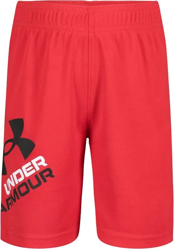 Under Armour Pantalón corto con símbolo de prototipo para niños, estampado serigrafiado, cintura elástica