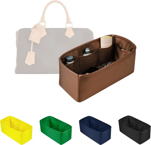 Miniatura 14 de Organizador de bolso para bolsa de lujo, tela de satén ligera y suave con bolsillos, ideal para viajes, compras y uso diario, opciones multicolor
