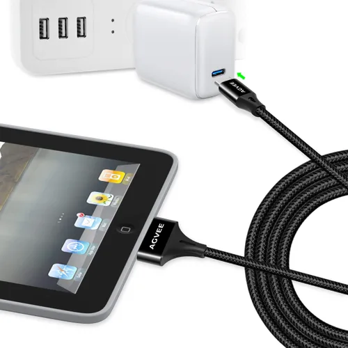 Miniatura 3 de AGVEE Paquete de 2 adaptadores de cable USB-C a 30 pines de 6.6 pies para iPhone 4/4S iPad 1/2/3 iPod, carcasa de metal trenzada tipo C a 30 pines