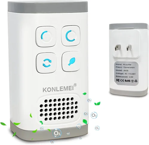Purificador de aire de ozono, purificando rápidamente el aire y elimina el olor, humo en la habitación de mascotas, baño, cocina, zapatero, etc