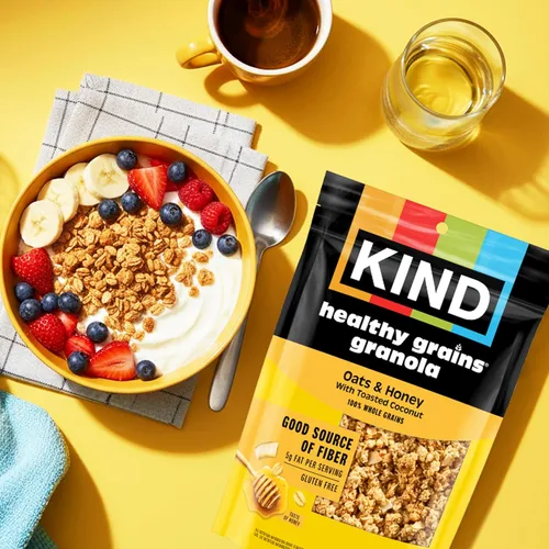 Miniatura 5 de Kind Granos saludables de granola, avena y miel con coco tostado, sin gluten, mezcla de aperitivos saludables, 0.18 onzas de proteína, 11 onzas, 3