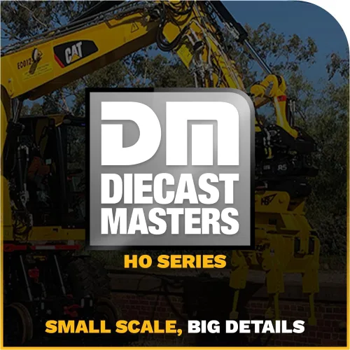 Miniatura 9 de Diecast Masters CAT Caterpillar M323F Excavadora de ruedas de ferrocarril con 3 accesorios High Line Series 1/87 (HO) Escala Diecast Modelo 85612