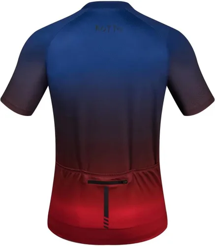 Miniatura 3 de ROTTO Camiseta de ciclismo de manga corta para hombre, color degradado, serie Pro con bolsillo trasero con cremallera, L