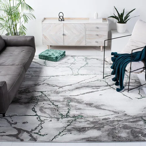 Miniatura 42 de SAFAVIEH Craft Collection Alfombra de Acento - 2' x 3', Gris y Azul, Diseño Contemporáneo, Resistente a las Manchas, Ideal para Áreas de Alto