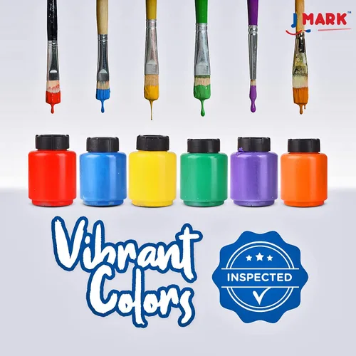 Miniatura 6 de J MARK Juego de pintura para niños pequeños de 38 piezas, incluye pintura de témpera lavable, bata de arte, papel de pintura, pinceles, herramientas