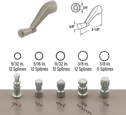 Miniatura 7 de Prime-Line H 3966 Manivela con Enchufe Estriado, Piedra, Operación Suave de 360 Grados (Paquete Individual) Funcionamiento suave de 360 grados