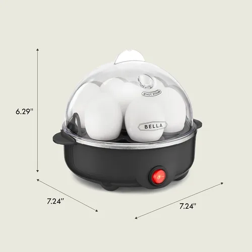 Miniatura 9 de Olla de huevos BELLA, hervidor rápido y escalfador, preparación de comidas esencial, tamaño familiar: prepara hasta 7 huevos grandes hervidos, tapa