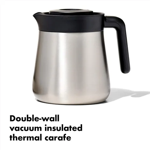 Miniatura 4 de OXO Cafetera de 8 tazas, molinillo de café cónico de acero inoxidable y rebabas