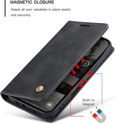 Miniatura 3 de QLTYPRI Para iPhone Air Case Wallet Con Tarjetero, Vintage PU Cuero Kickstand Cierre Magnético A Prueba De Golpes Folio Libro Funda Para IPhone 17