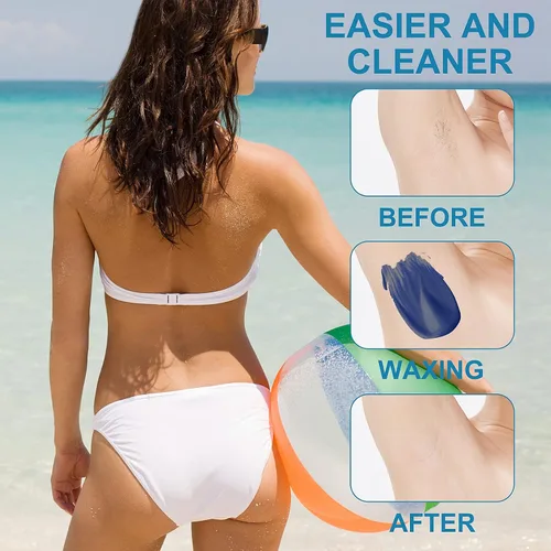 Miniatura 7 de Calentador de cera para depilación – Indoloroso sin estribos con 4 bolsas de granos de cera gruesa para el cabello para mujeres y hombres, cejas