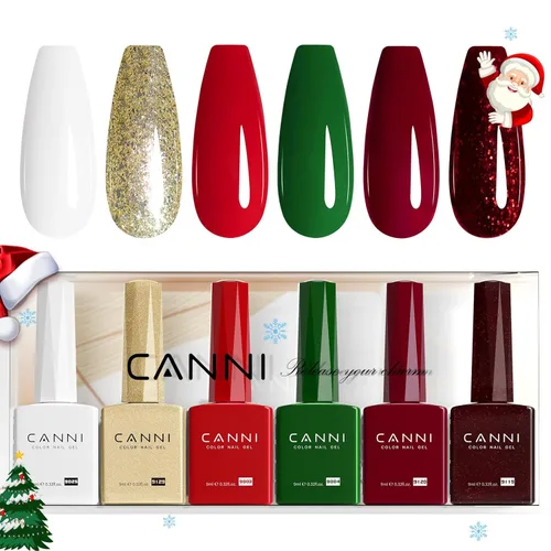 Miniatura 31 de CANNI Juego de esmaltes de uñas de gel marrón sin hema, 6 colores de 0.3 onzas líquidas, kit de esmalte de gel de color marrón claro, azul nude, kit
