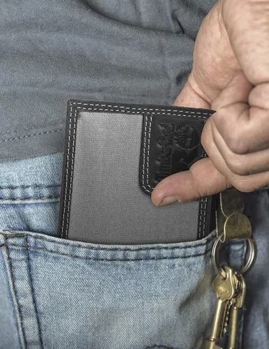Miniatura 6 de Timberland PRO - Cartera de lona para hombre piel RFID ventana trasera para identificación
