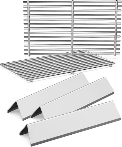 Miniatura 16 de QuliMetal 44.5 cm SUS304 Barras Aromatizadoras y Deflectores de Calor para Parrillas Weber Genesis 300 Series, Compatibles con Genesis E310 E320