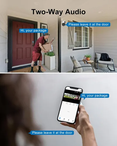 Miniatura 6 de Cámara de seguridad para exteriores de doble lente WiFi de 6 MP para exteriores, cámara de vigilancia doméstica, inalámbrica de 2.4 GHz, PTZ