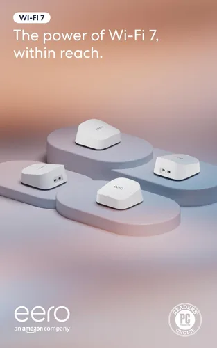 Miniatura 11 de Amazon eero 7 con 1 mes gratis de eero Plus (renovación automática): WiFi rápido hasta 2.5 Gbps, cubre hasta 2,000 sq. ft., paquete de 1