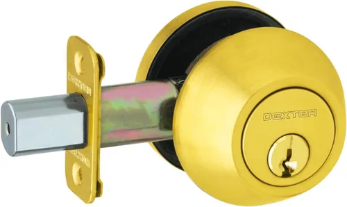 Dexter by Schlage cerrojo de seguridad de un solo cilindro, JD60605 Bright Brass