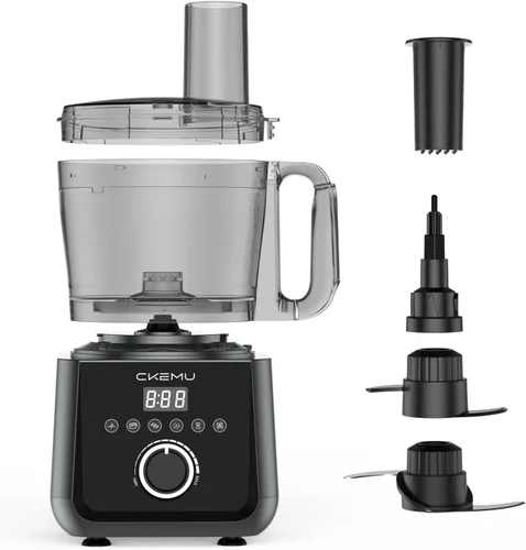 Miniatura 9 de Procesador inteligente de alimentos y picador de verduras, cuenco de 12 tazas, 6 funciones para picar, rebanar, papas fritas, purés y masa, canal