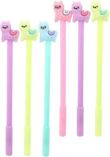Miniatura 10 de Paquete de 6 bolígrafos retráctiles de tinta de gel de color caramelo, macarons de color negro, punta extrafina de 0.020 in, lindos bolígrafos