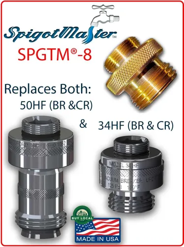 Miniatura 4 de SPGTM-8 ~ Adaptador de manguera Woodford Bibb reemplaza 34HF, 50HF y 55437 con un conector recto para espigas, llaves y modelos de hidrante
