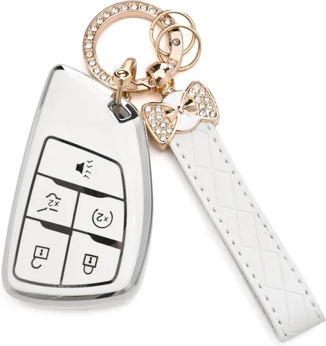 Miniatura 13 de para Funda de llavero Chevy - Estuche de protección de TPU suave con llavero para 2021-2025 Chevy Suburban Tahoe GMC Yukon Denali Silverado Buick