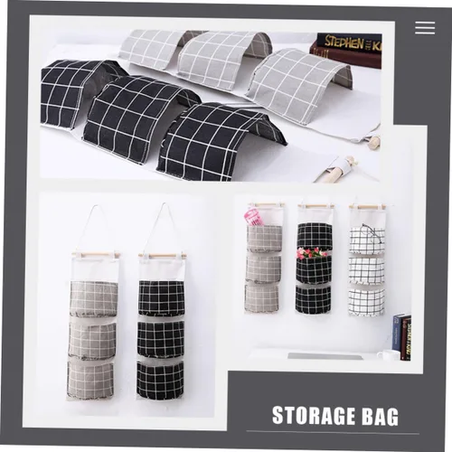 Miniatura 7 de Cabilock 3 bolsas de almacenamiento para la pared de la puerta, para juguetes, bolsillos de almacenamiento para colgar sobre la puerta, organizador
