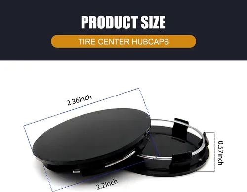 Miniatura 2 de 4 tapas centrales para cubo de rueda, 60MM/2.36In de diámetro exterior y 56MM/2.2In de diámetro interior, accesorios de tapacubos para llantas que