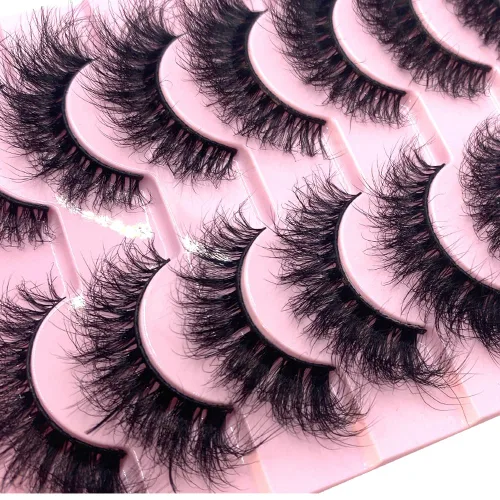 Miniatura 17 de 10 pares de pestañas postizas de visón 3D, hechas a mano, pestañas largas y finas, pestañas naturales para maquillaje de ojos (3-6)