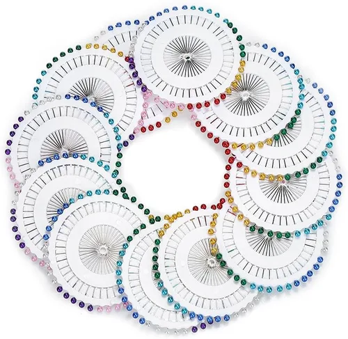 Miniatura 2 de DECORA 480 piezas de alfileres de costura multicolor rectos para acolchado con cabeza de perla para Navidad y otras manualidades Ct023m2p1f