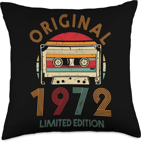 Miniatura 4 de Retro Limited Edition 1972 Cassette Tape 52th Birthday Throw Pillow