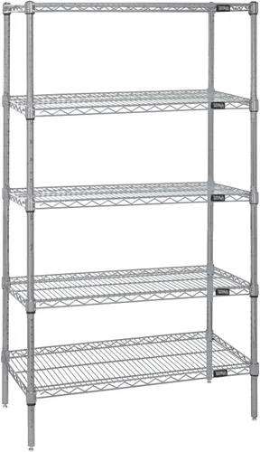 Miniatura 14 de Quantum Storage Systems WR74-1824BK Kit de inicio para estantería de alambre de 4 niveles de altura de 74 pulgadas, acabado negro, 18 pulgadas