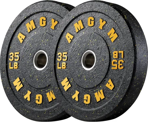 Miniatura 49 de Discos de peso olímpicos de 2 pulgadas y caucho para barras, discos para gimnasio en casa, entrenamiento de fuerza y levantamiento de pesas, 10 a
