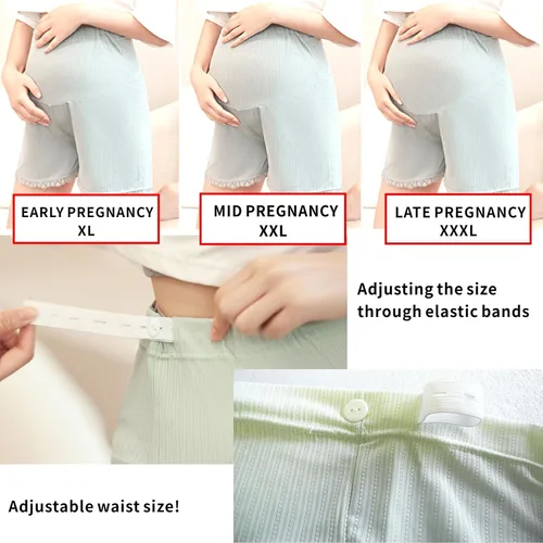 Miniatura 3 de Pantalones cortos de maternidad con texto personalizado sobre el vientre Entrenamiento Corriendo Casual Verano Personalización Pantalones cortos