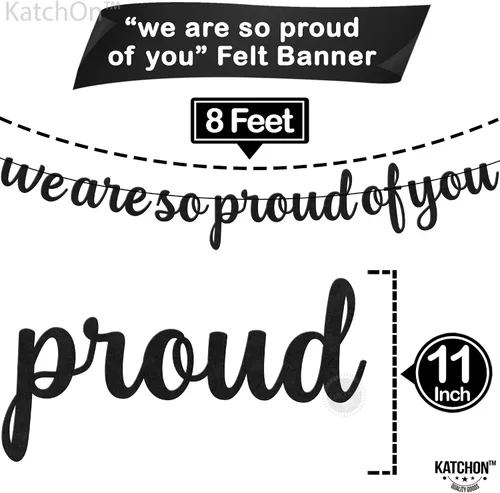 Miniatura 2 de KatchOn, Cartel de fieltro con la frase "We are So Proud of You", 8 pies, No DIY Cartel de felicitación 2026, 2026 decoraciones de graduación We