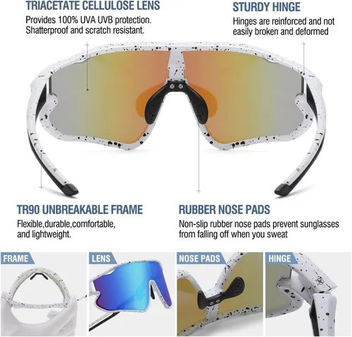 Miniatura 4 de DUCO Gafas de sol para niños y jóvenes, ligeras, con montura TR90, UV400, para béisbol, ciclismo, para niños y niñas, DK268