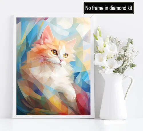 Miniatura 2 de Diymood Pintura por números para adultos, gatos, pintura al óleo, pintura acrílica abstracta por números, kits para adultos principiantes