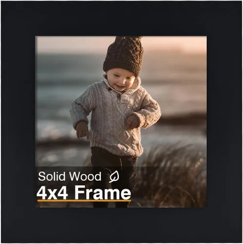 Miniatura 209 de KINLINK 3.5x5 Picture Frame, Ash Black Solid Wood Frame with Plexiglass for Table Top and Wall Mounting, Photo Frame for Horizontal or Vertical