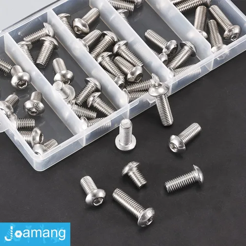 Miniatura 3 de Tornillos de cabeza de botón M8 x 0.472 in, 0.630 in, 0.709 in, 0.787 in, 0.984 in, acero inoxidable 304, unidad hexagonal Allen métrica, acabado