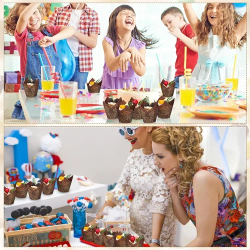 Miniatura 6 de 600 forros para magdalenas, moldes de tulipán para hornear cupcakes, tulipanes para hornear brownies, envoltorios de papel a prueba de grasa