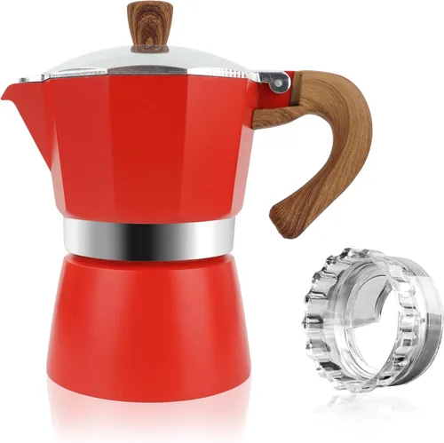 Miniatura 8 de ShanSon Moka Pot - Cafetera de café expreso de 3 tazas de 5 onzas, cafetera italiana manual cubana, cafetera italiana espresso greca para capuchino