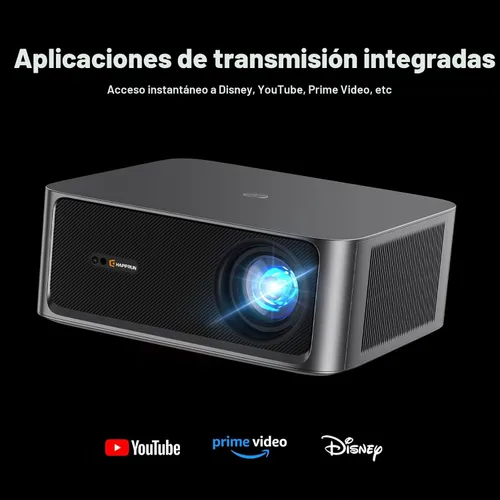 Miniatura 2 de HAPPRUN Proyector para exteriores de 2500 lúmenes ANSI con aplicaciones de transmisión integradas, resolución de decodificación 4K, audio Dolby