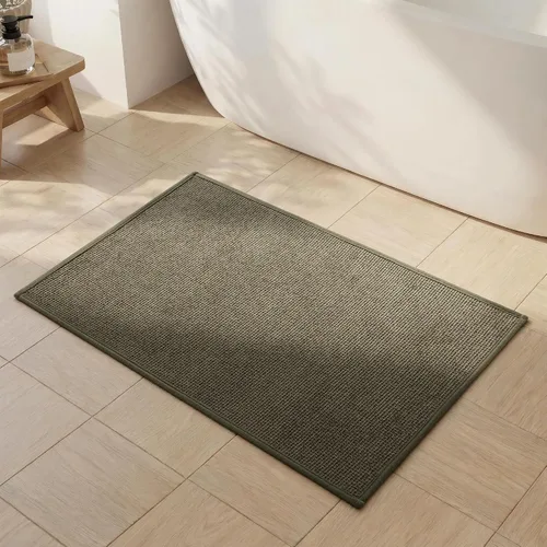 Miniatura 12 de YIHOUSE Juego de 2 tapetes de baño, color beige, ultrafino, absorbente, antideslizante, para baño, lavable, ducha, lavabo, lavandería