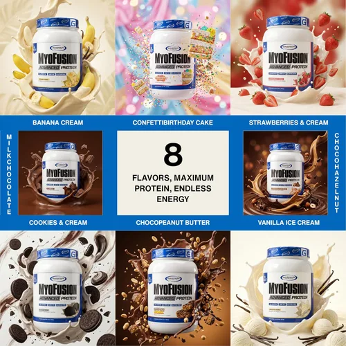 Miniatura 9 de Gaspari Nutrition Myofusion Advanced Protein, mezcla de proteínas con proteína de suero de leche, proteína de caseína y proteína aislada, baja