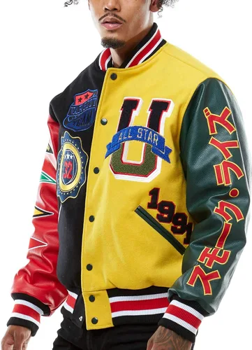 Miniatura 2 de Smoke Rise Chaqueta unisex All Star Varsity Hipster Urban NYC Utility ropa de exterior, chaqueta de piel y chaqueta Melton de lana