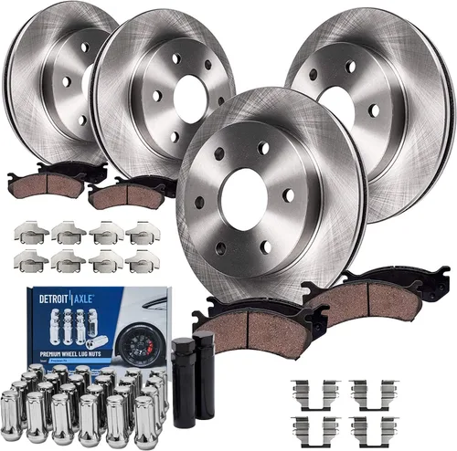 Miniatura 18 de Detroit Axle - Kit de frenos para Ford Crown Victoria Mercury Grand Marquis Marauder 2003-2011, rotores de freno y pastillas de freno de cerámica
